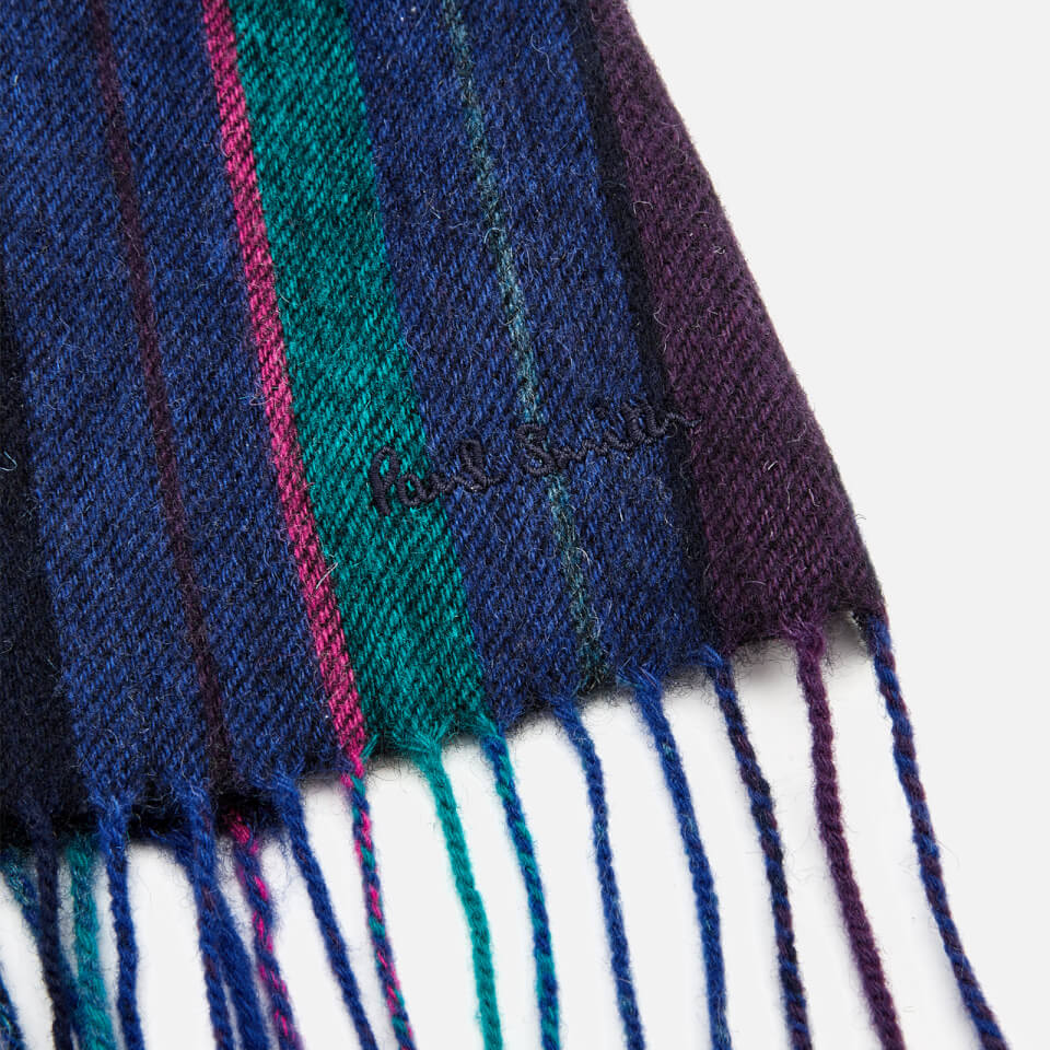 Paul Smith Men's Wool Stripe Scarf - Blue