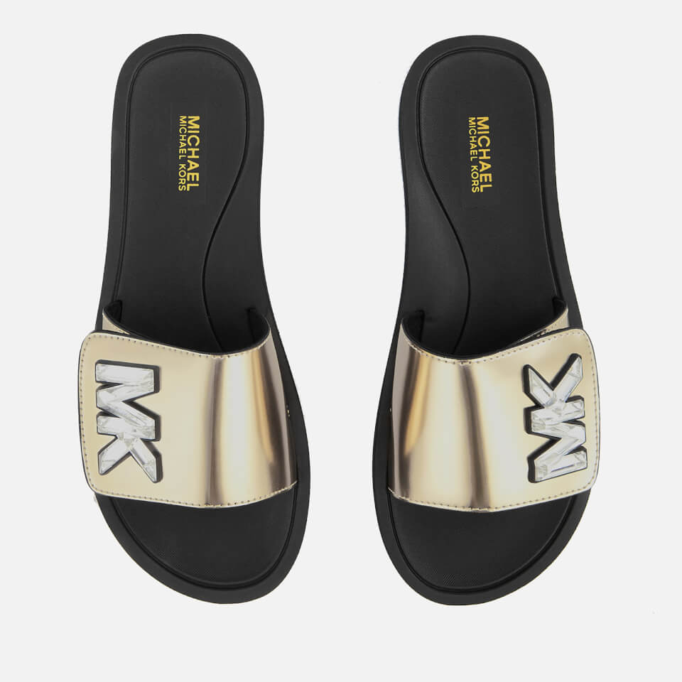 Michael kors slides mens gold hot sale