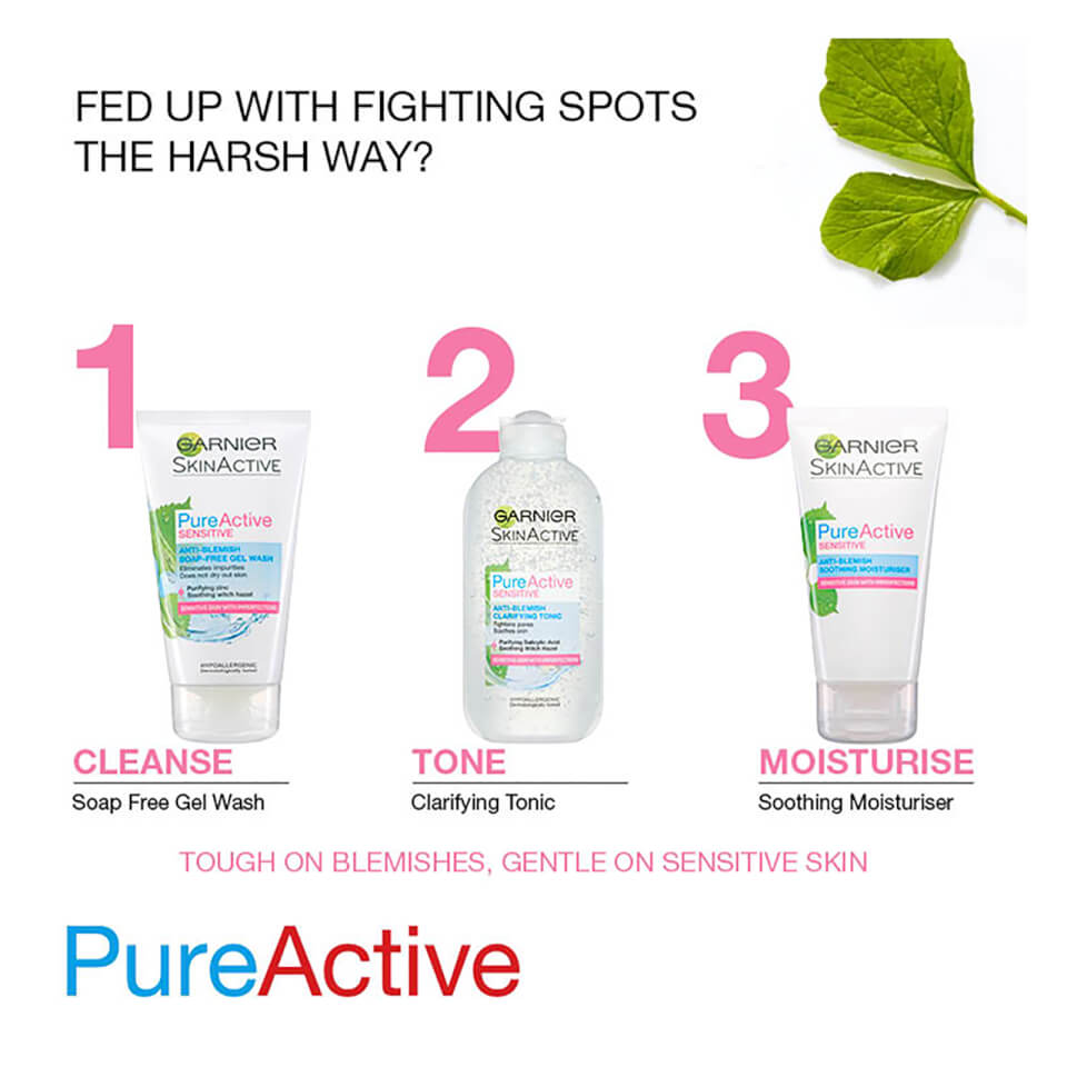 Garnier Pure Active Anti Blemish Face Moisturiser Sensitive Skin 50ml