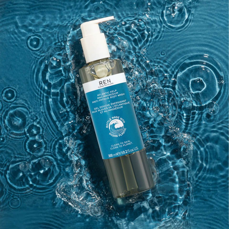 REN Clean Skincare Atlantic Kelp and Magnesium Anti-Fatigue Body Wash 300ml - Ocean Plastic