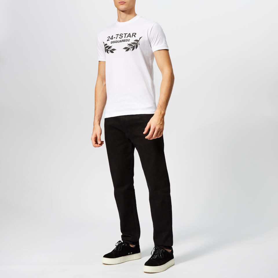 Dsquared2 Men's 24-7 T-Shirt - White/Black | Coggles