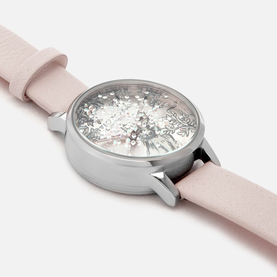 Olivia Burton Women's Snow Globe Watch - Blush & Silver