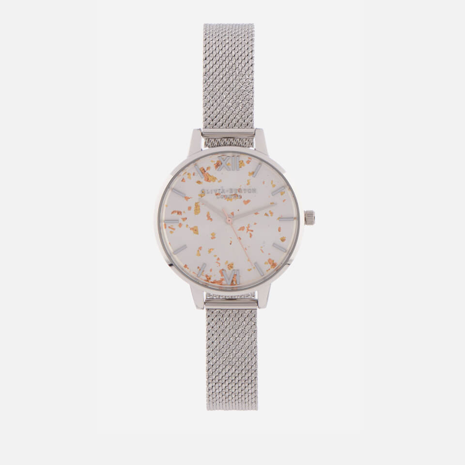 Olivia Burton Women's Celestial Glitter Mesh Watch - Silver
