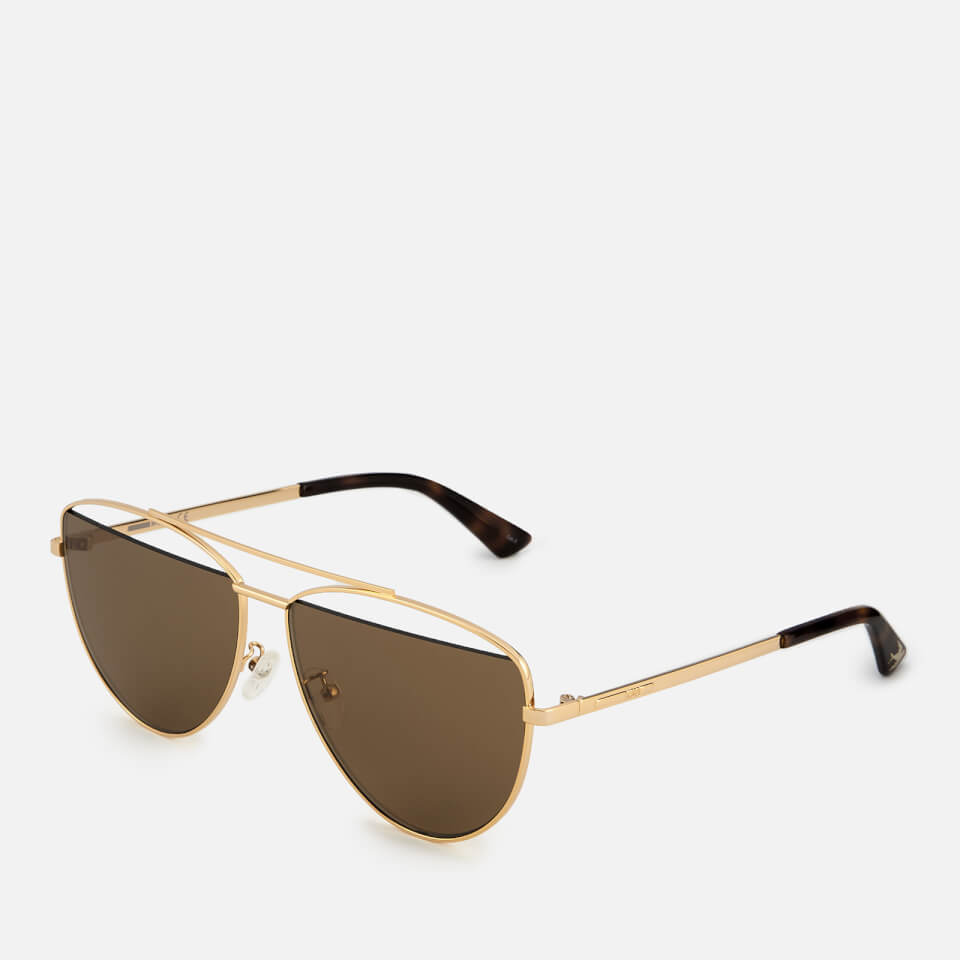 McQ Alexander McQueen Women's Metal Aviator Style Sunglasses - Gold