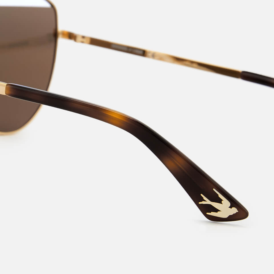 McQ Alexander McQueen Women's Metal Aviator Style Sunglasses - Gold
