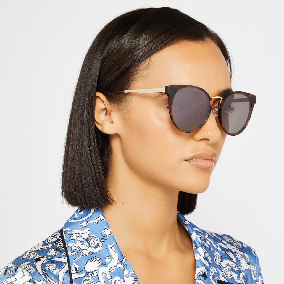 McQ Alexander McQueen Women's Oval Frame Acetate Sunglasses - Brown