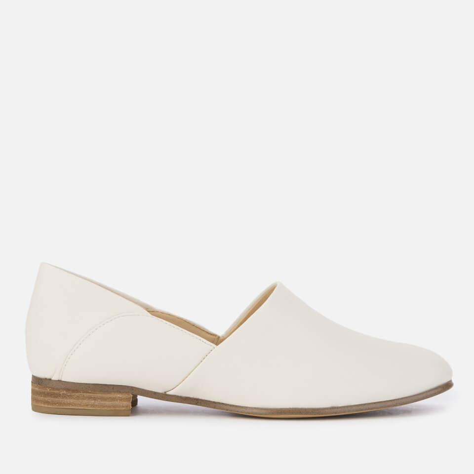 Clarks Women s Pure Tone Leather Shoes White Allsole