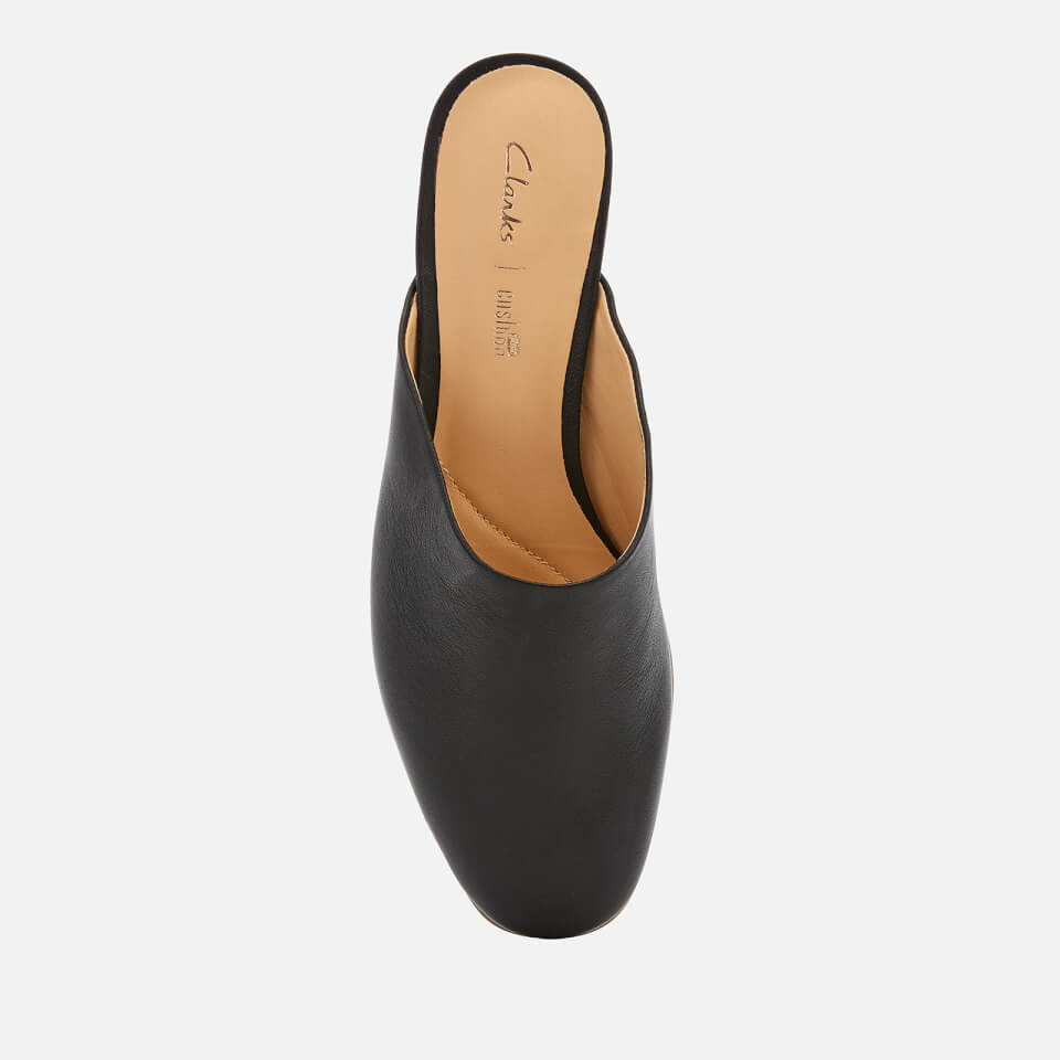 Clarks black mules sale