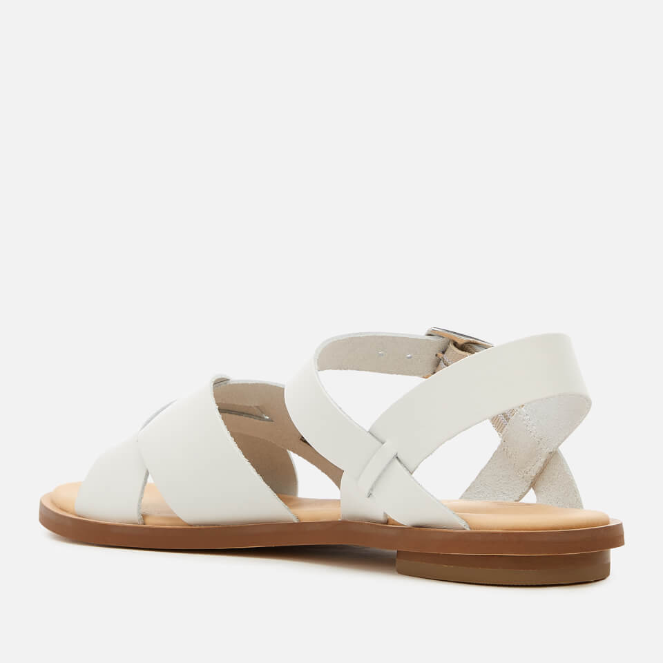 Clarks Women s Willow Gild Leather Sandals White Allsole