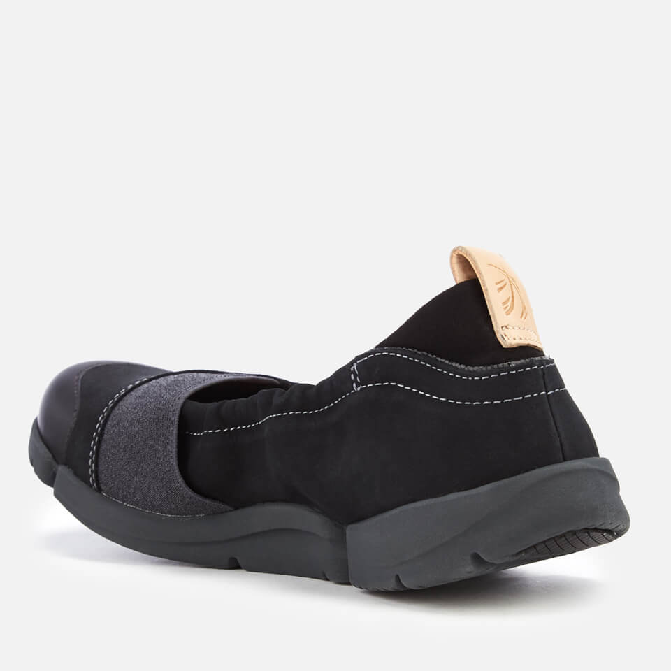 Clarks Women s Tri Adapt Nubuck Flats Black