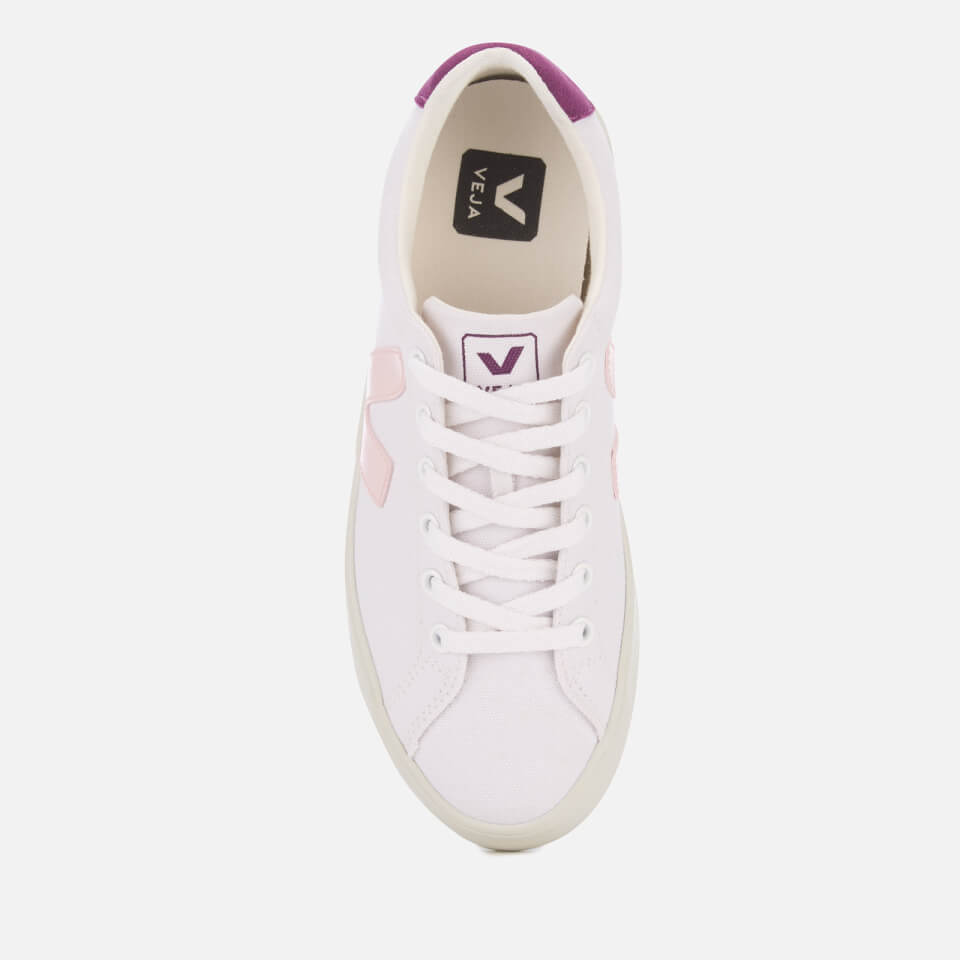 Veja Women s Esplar SE Canvas Low Top Trainers White Petale Berry