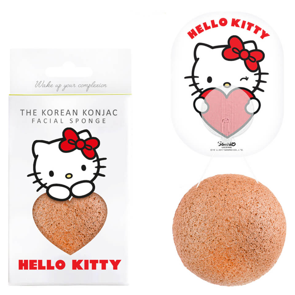 The Konjac Sponge Company Sanrio Hello Kitty Konjac Sponge Box and Hook - Pink Clay 30g