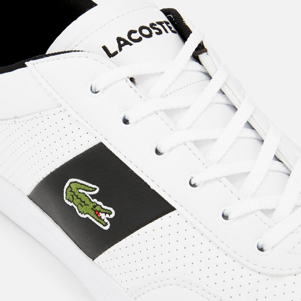 Lacoste Men s Court Master 119 2 Perforated Leather Trainers White Black Allsole