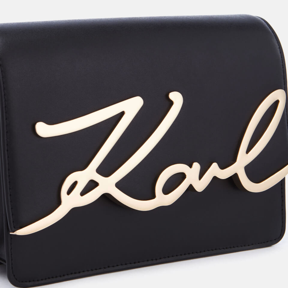 Karl Lagerfeld Women's K/Signature Shoulder Bag - Black/Gold