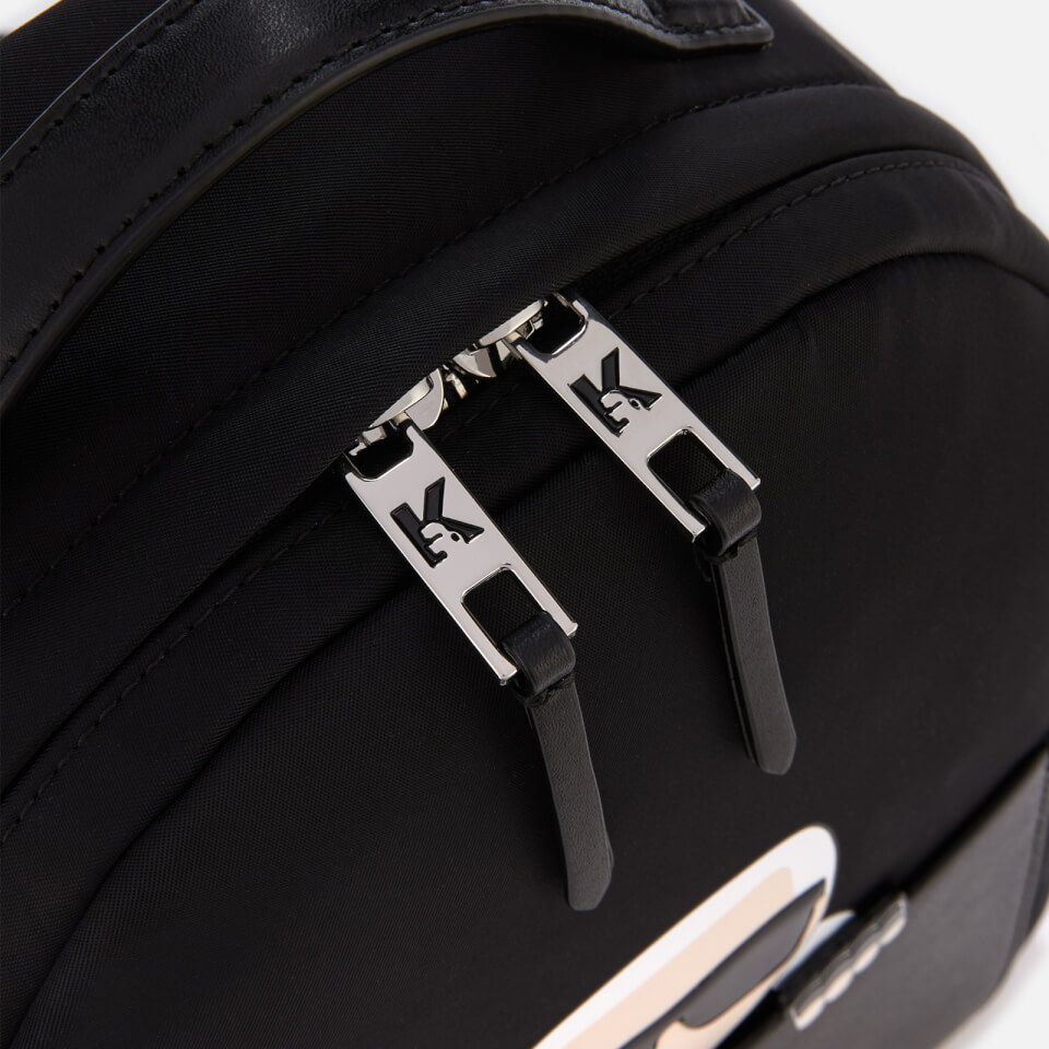 Karl Lagerfeld Women's K/Ikonik Nylon Small Backpack - Black