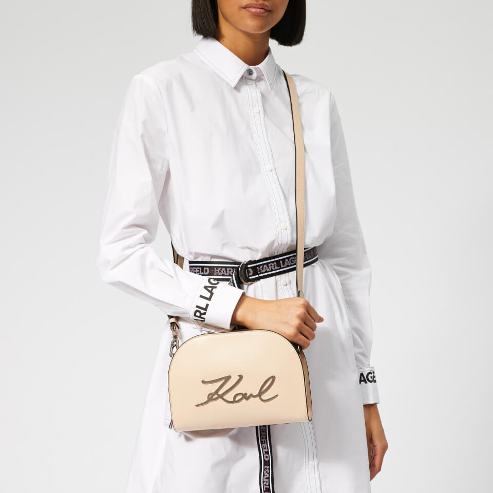 Karl Lagerfeld Women's K/Signature Big Cross Body Bag - Biscuit