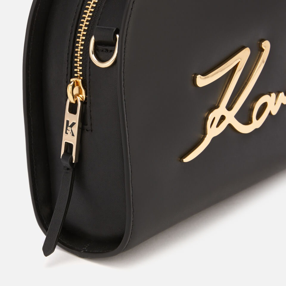 Karl Lagerfeld Women's K/Signature Big Cross Body Bag - Black/Gold
