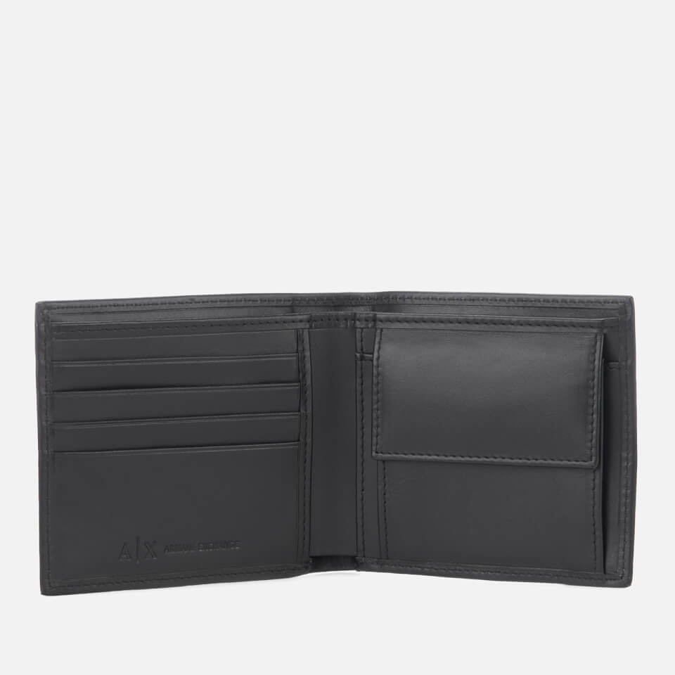 Armani Exchange Men's Bifold Coin Pocket Wallet - Nero