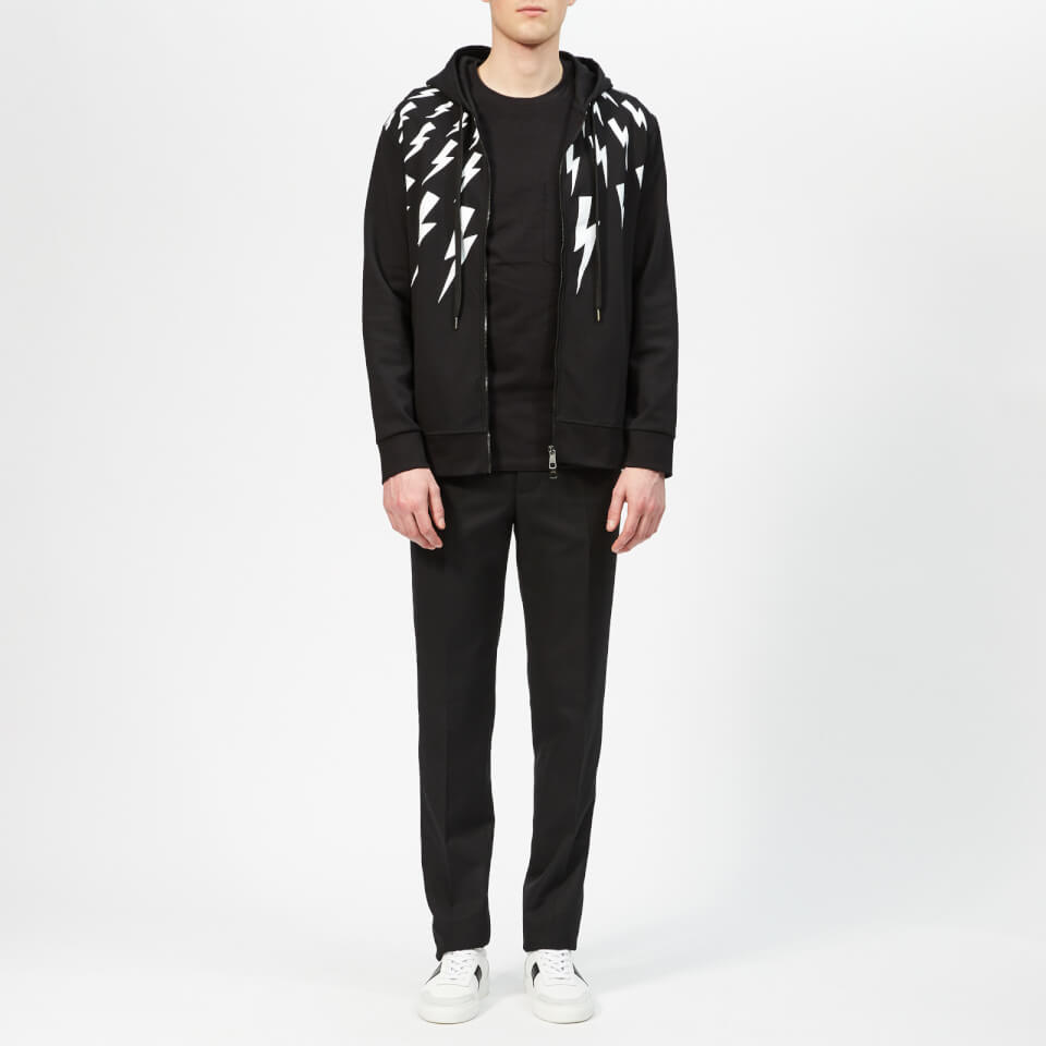 トップス Neil Barrett zip up hoodie Neil Barrett Navy Lightning Zip-Up Hoodie for Men 5346947498