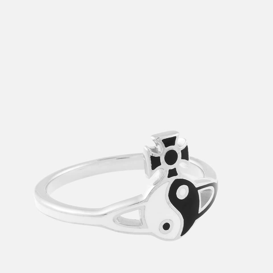 Vivienne Westwood Women's Yin Yang Ring - Black/White/Rhodium