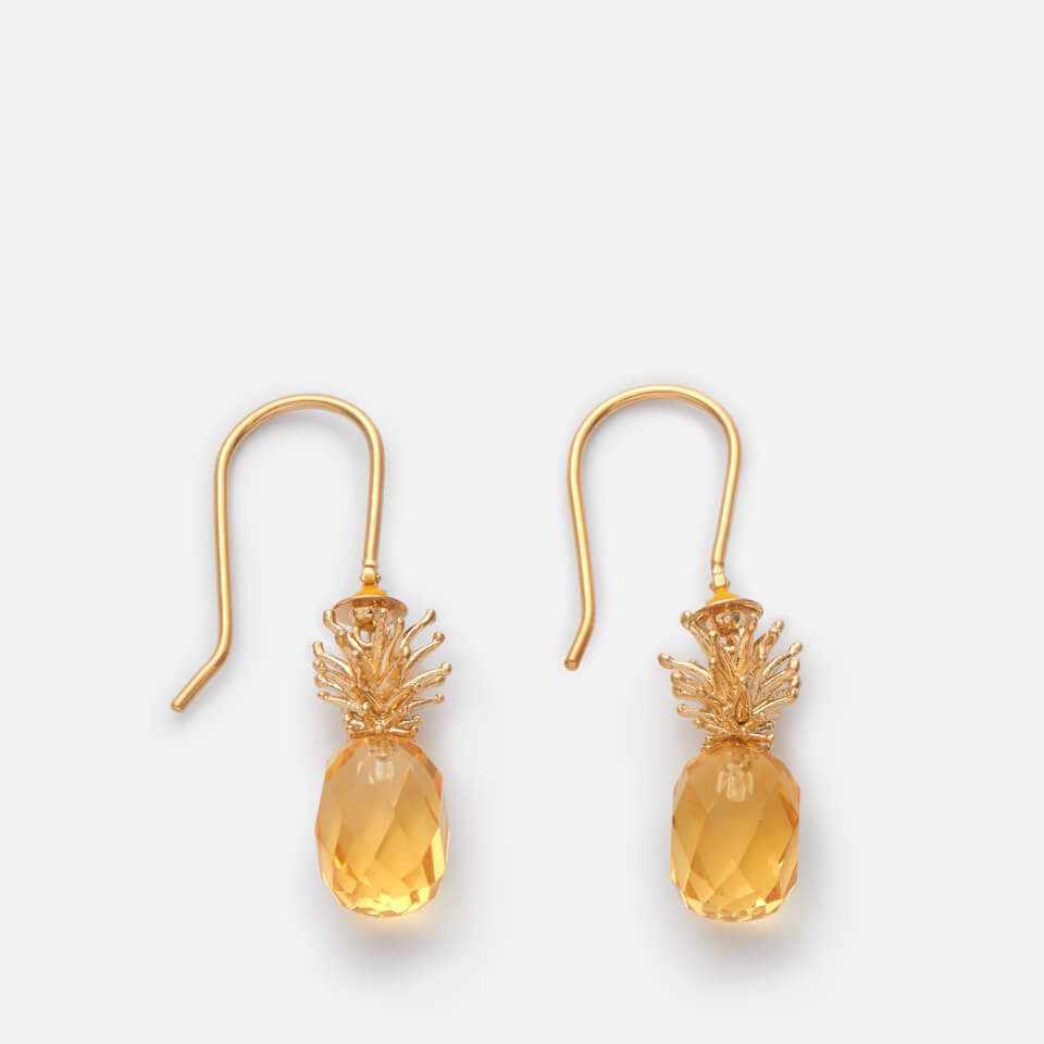 Vivienne Westwood Women's Pineapple Drop Earrings - Citrine/Yellow/Gold