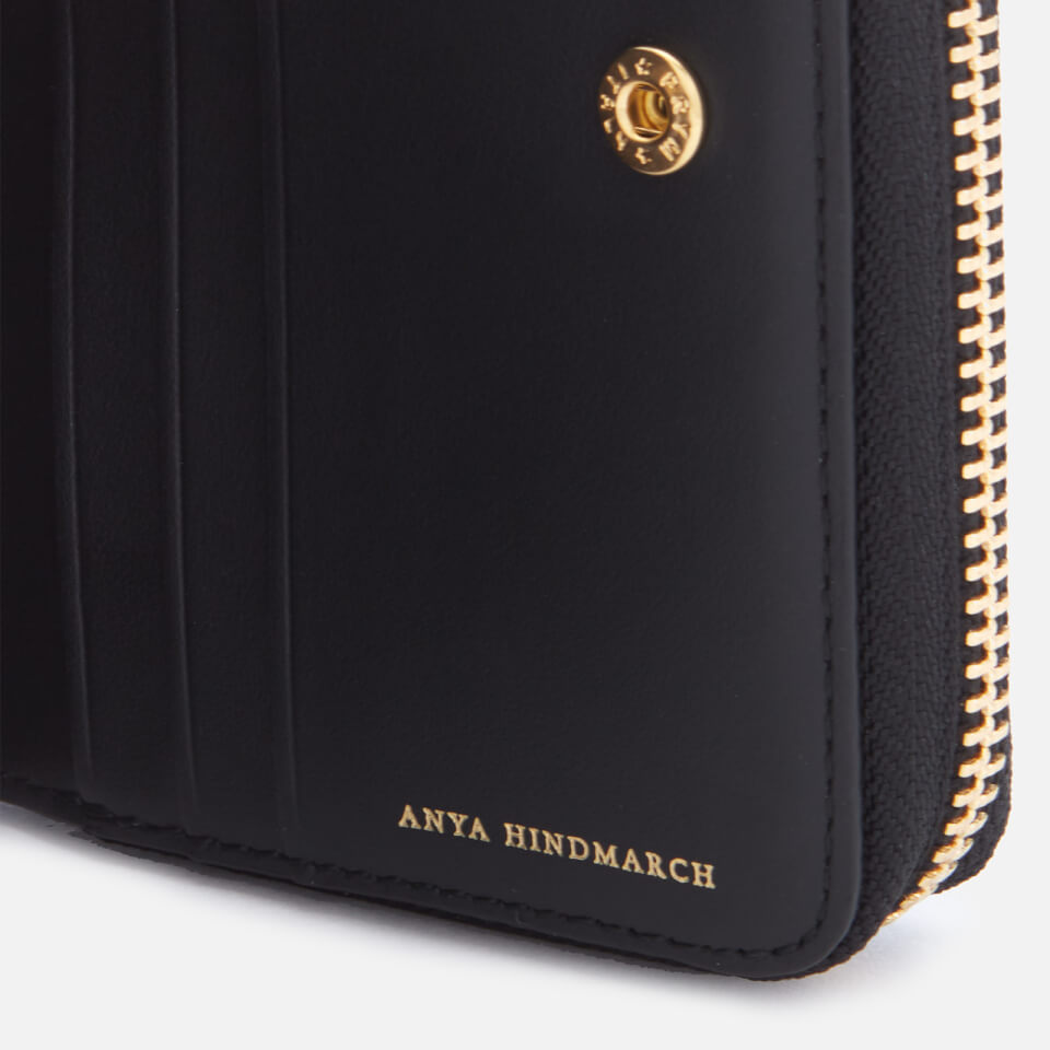 Anya Hindmarch Women's Smiley Face Compact Wallet - Black