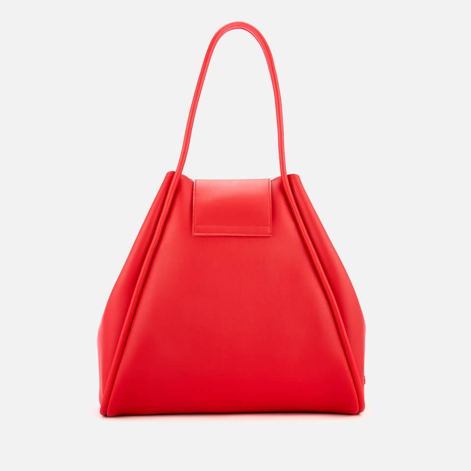Armani Exchange Women's Medium Shopper Tote Bag with Logo Flap - Red