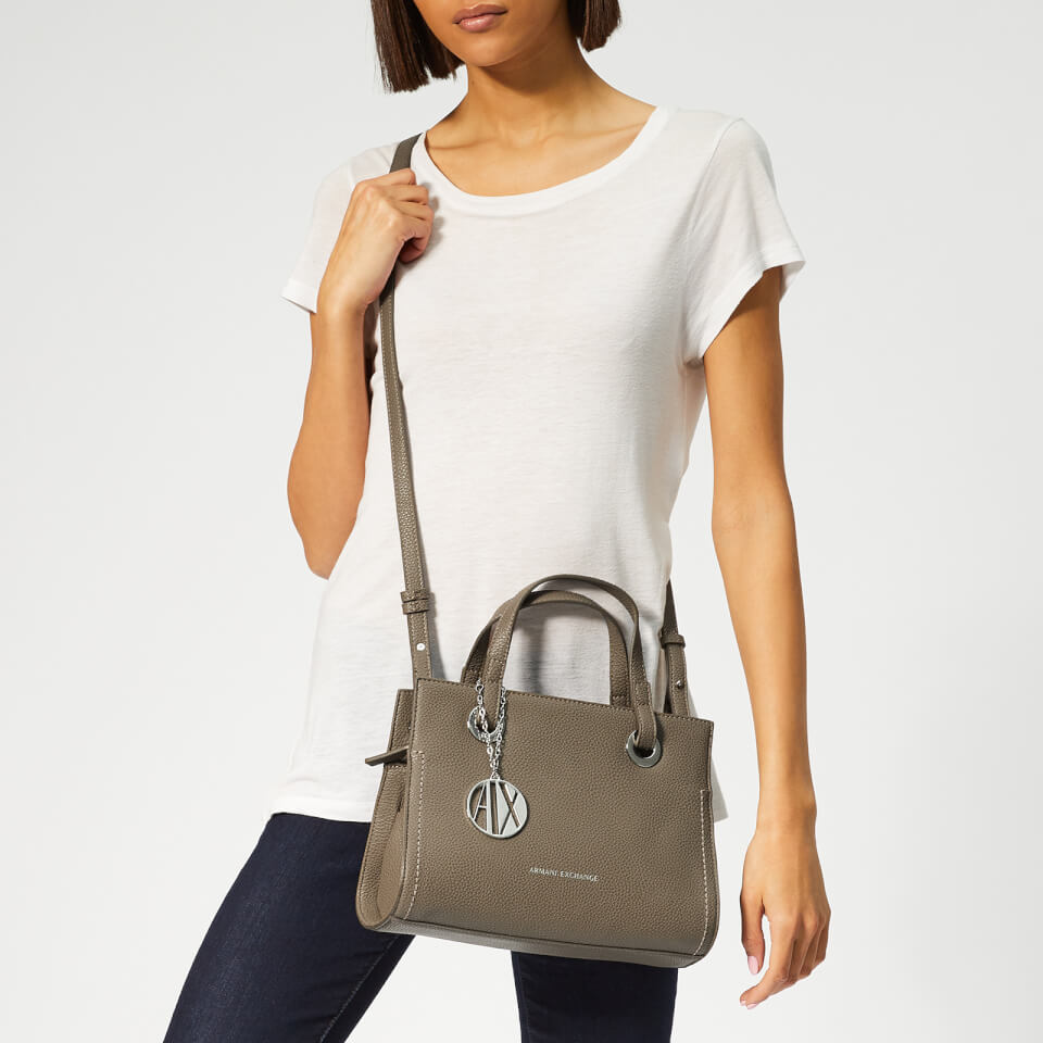 Armani Exchange Women's Small Shopper with Cross Body Bag - Taupe