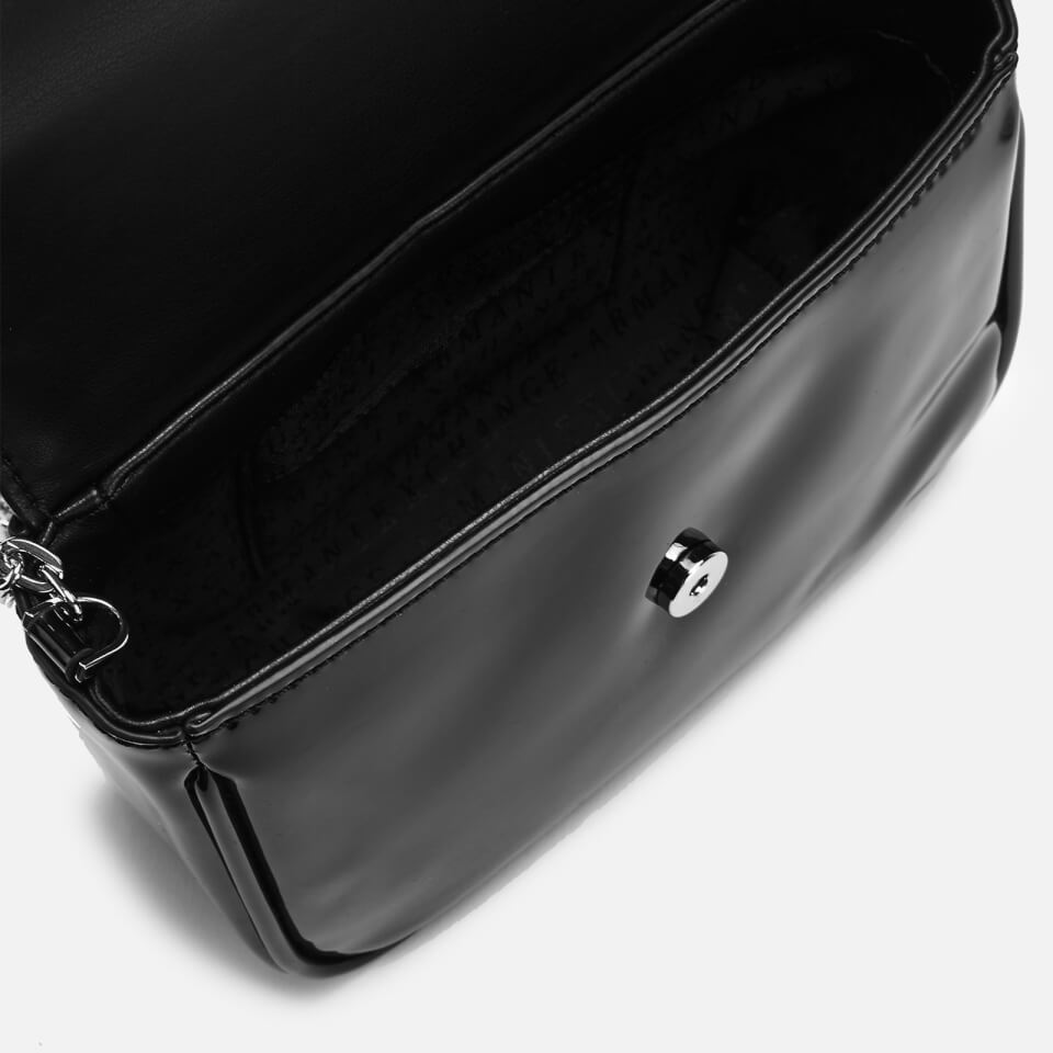 Armani Exchange Women's Patent Small Cross Body Bag - Black