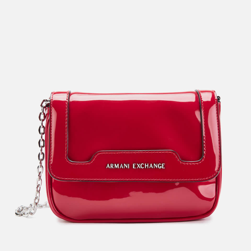 Armani Exchange Women's Patent Small Cross Body Bag - Red
