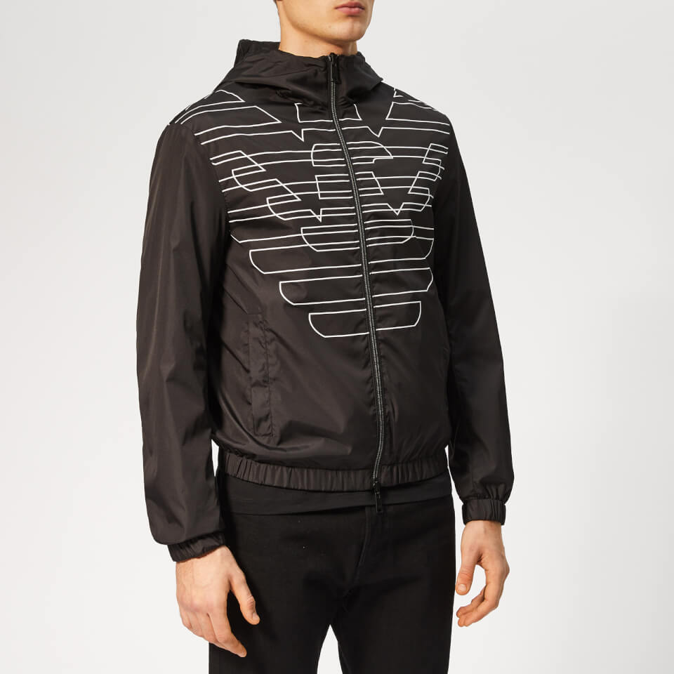 Emporio Armani Men's Large Logo Jacket - Nero/Bianco | Coggles