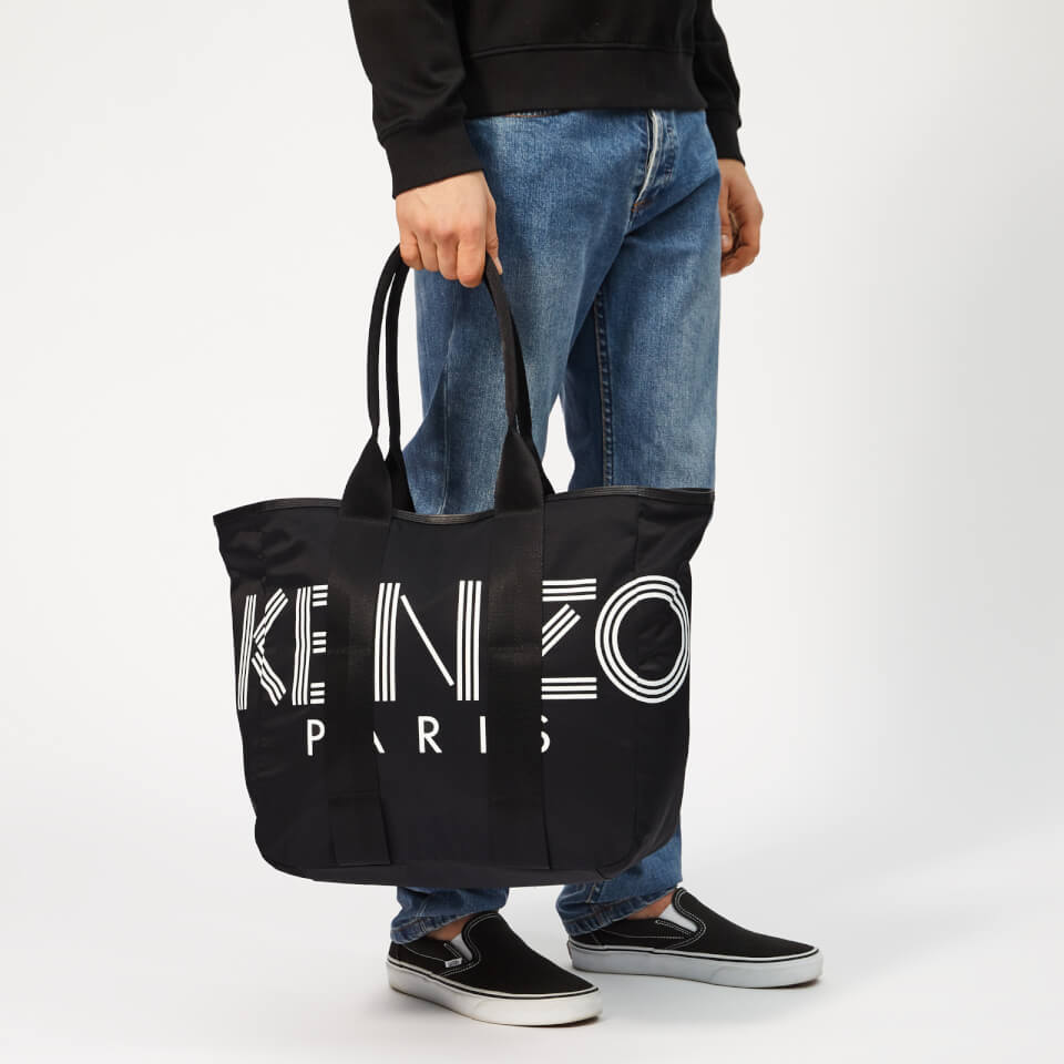 KENZO Women s Large Nylon Paris Logo Tote Bag Black