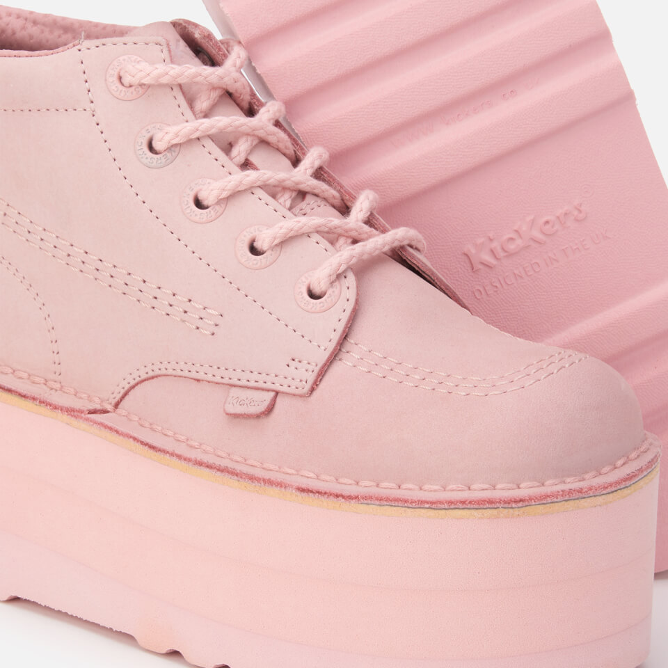 Kickers Women s Kick Hi Stack Leather Boots Pastel Pink Allsole