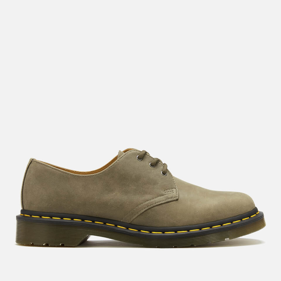 Dr. Martens Men s 1461 Dusky Leather 3 Eye Shoes Olive Allsole