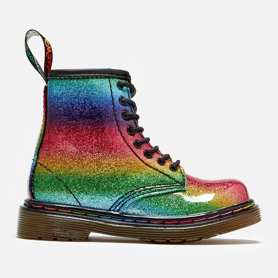 Dr. Martens Toddler's 1460 Ombre Glitter Patent 8-Eye Boots - Rainbow |  FREE UK Delivery | Allsole