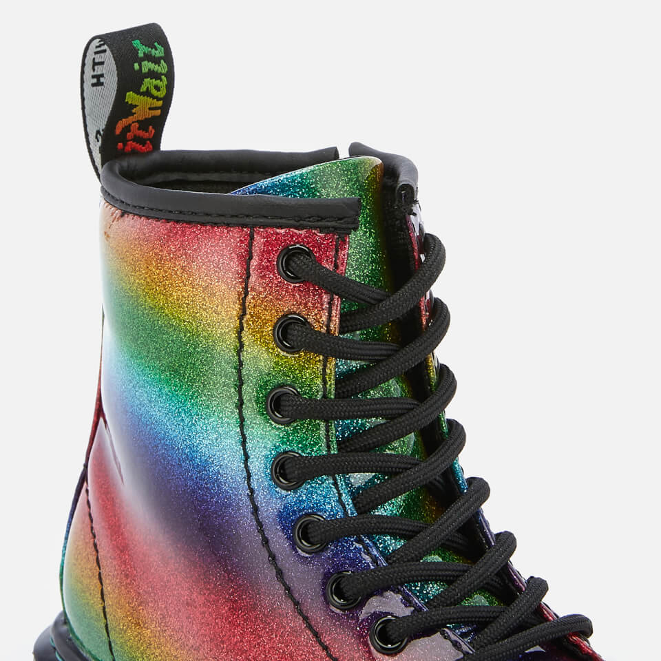 Dr. Martens Kid's 1460 Ombre Glitter Patent 8-Eye Boots - Rainbow | FREE UK  Delivery | Allsole