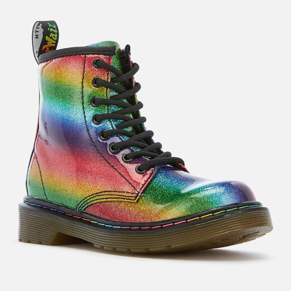 Dr. Martens Kid's 1460 Ombre Glitter Patent 8-Eye Boots - Rainbow | FREE UK  Delivery | Allsole
