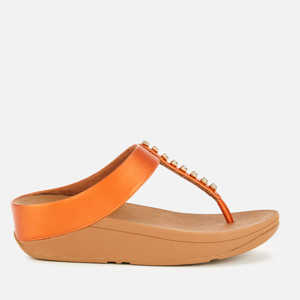 FitFlop Women s Fino Treasure Toe Post Sandals Amber Ash Allsole