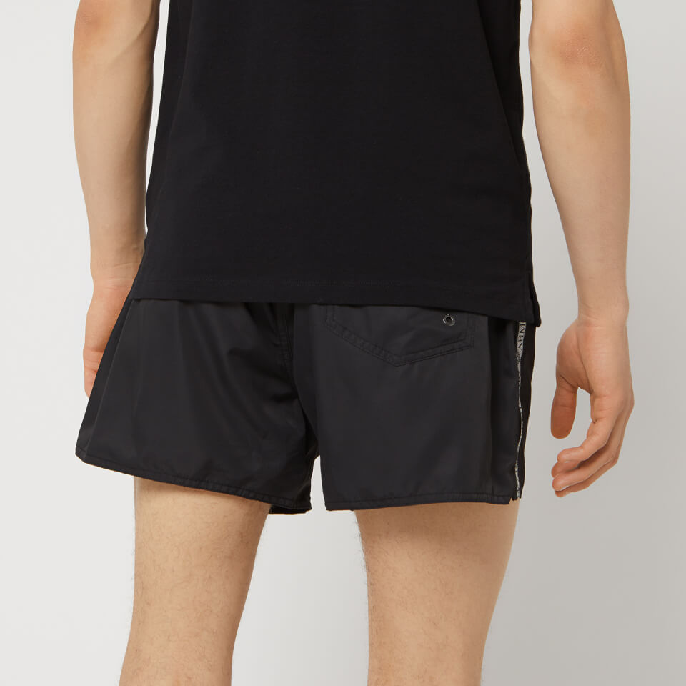 Emporio Armani Men's Tape Detail Swim Shorts - Black