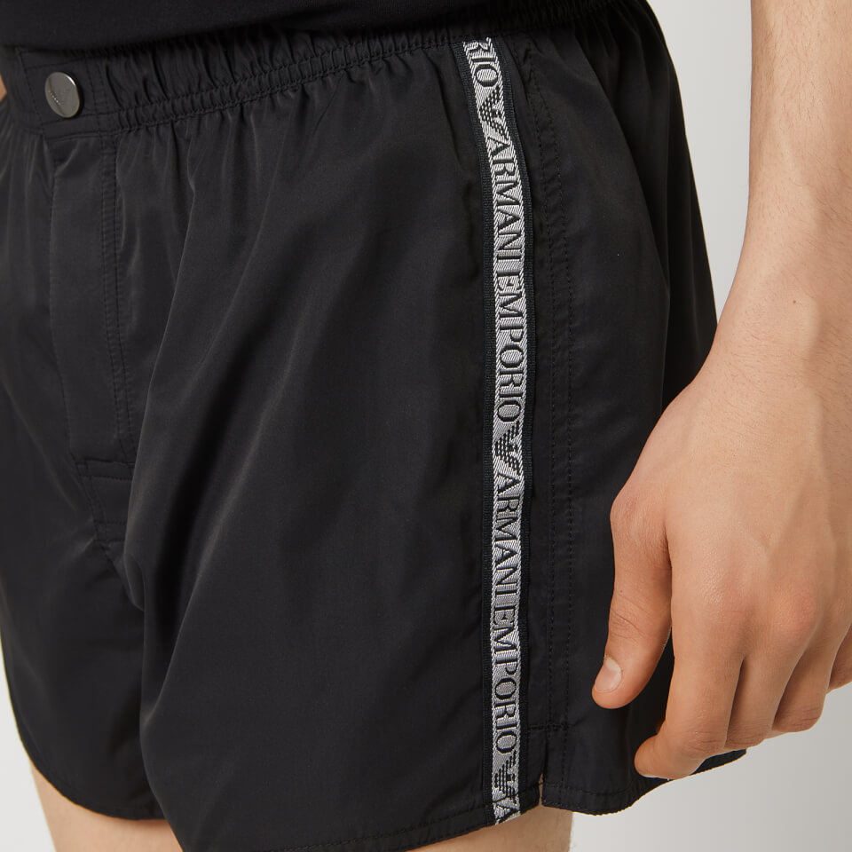 Emporio Armani Men's Tape Detail Swim Shorts - Black