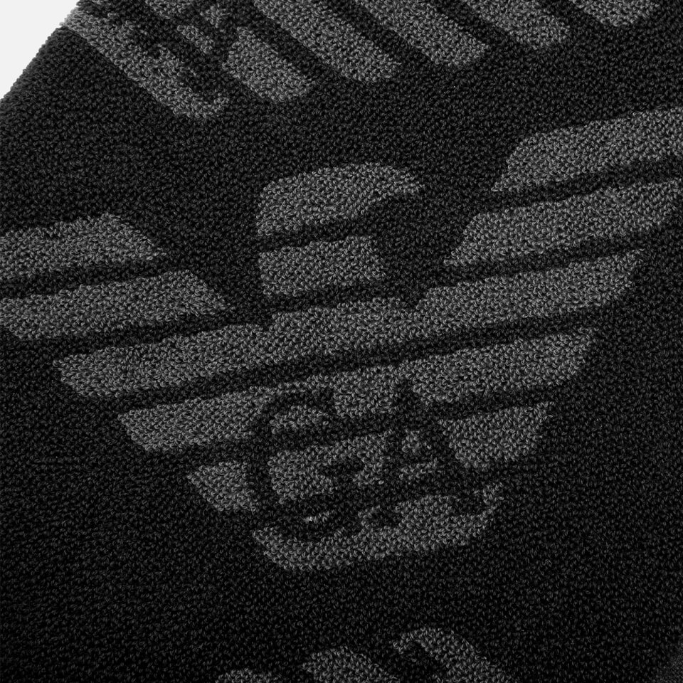 Emporio Armani Men's Logo Towel - Black
