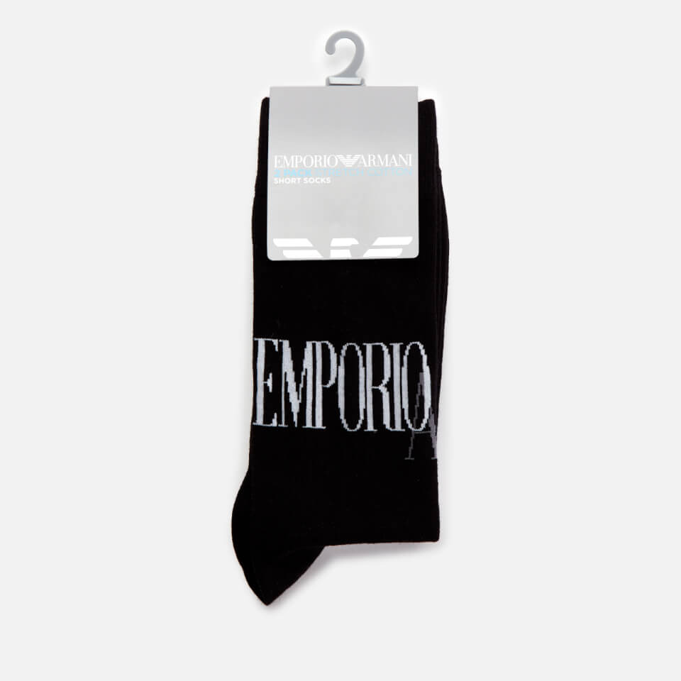 Emporio Armani Men's 2 Pack Socks - White/Black
