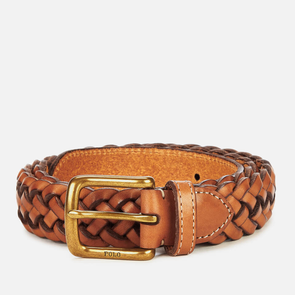 Polo Ralph Lauren Men s Westend Braid Leather Belt Saddle Coggles