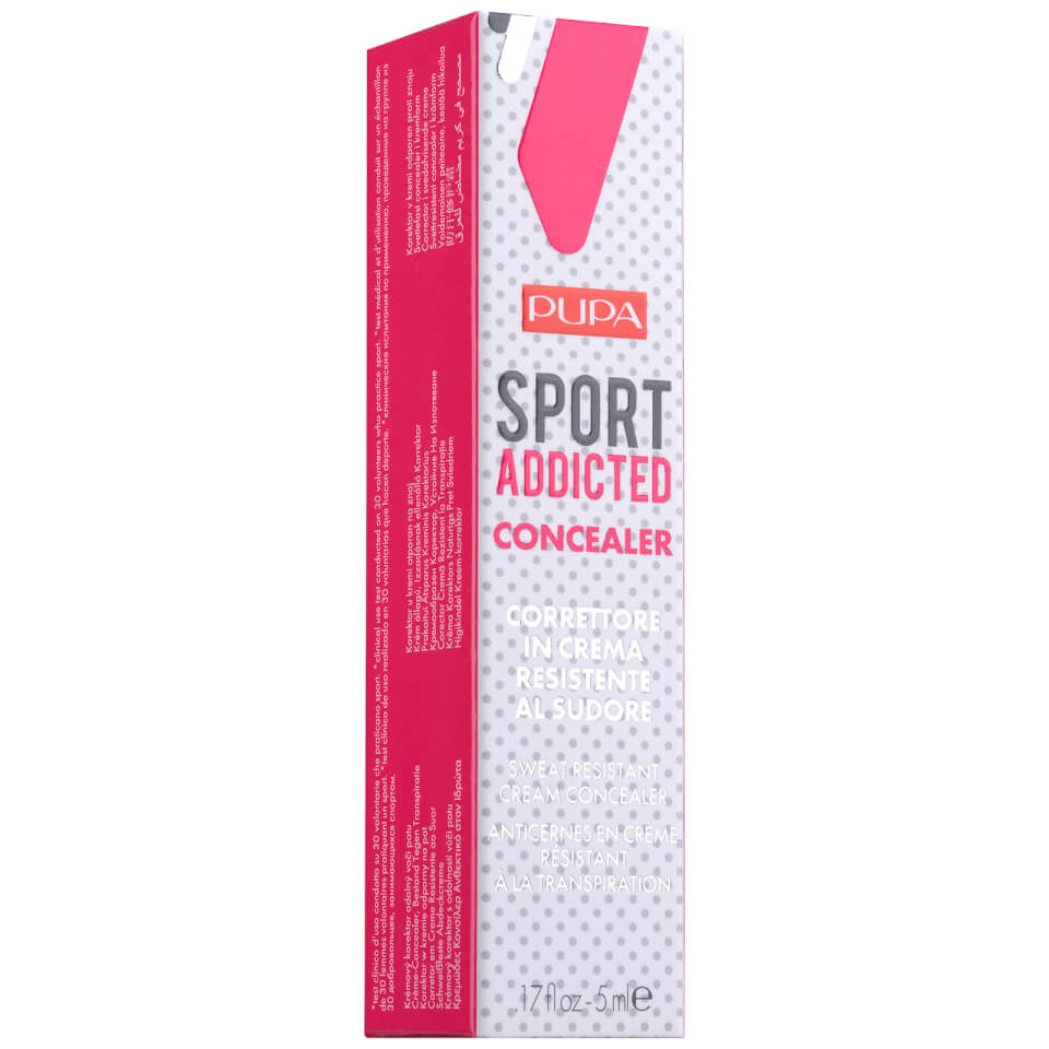 PUPA Sport Exclusive Addicted Concealer Sweat Resistant Cream Concealer 5ml - Light Beige