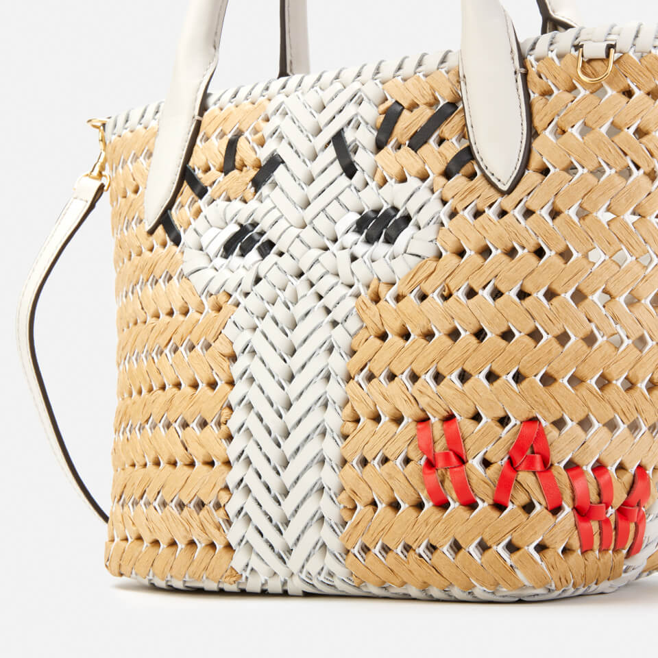 Anya Hindmarch Women's The Neeson Mini Eyes Basket Tote Bag - Natural/Chalk