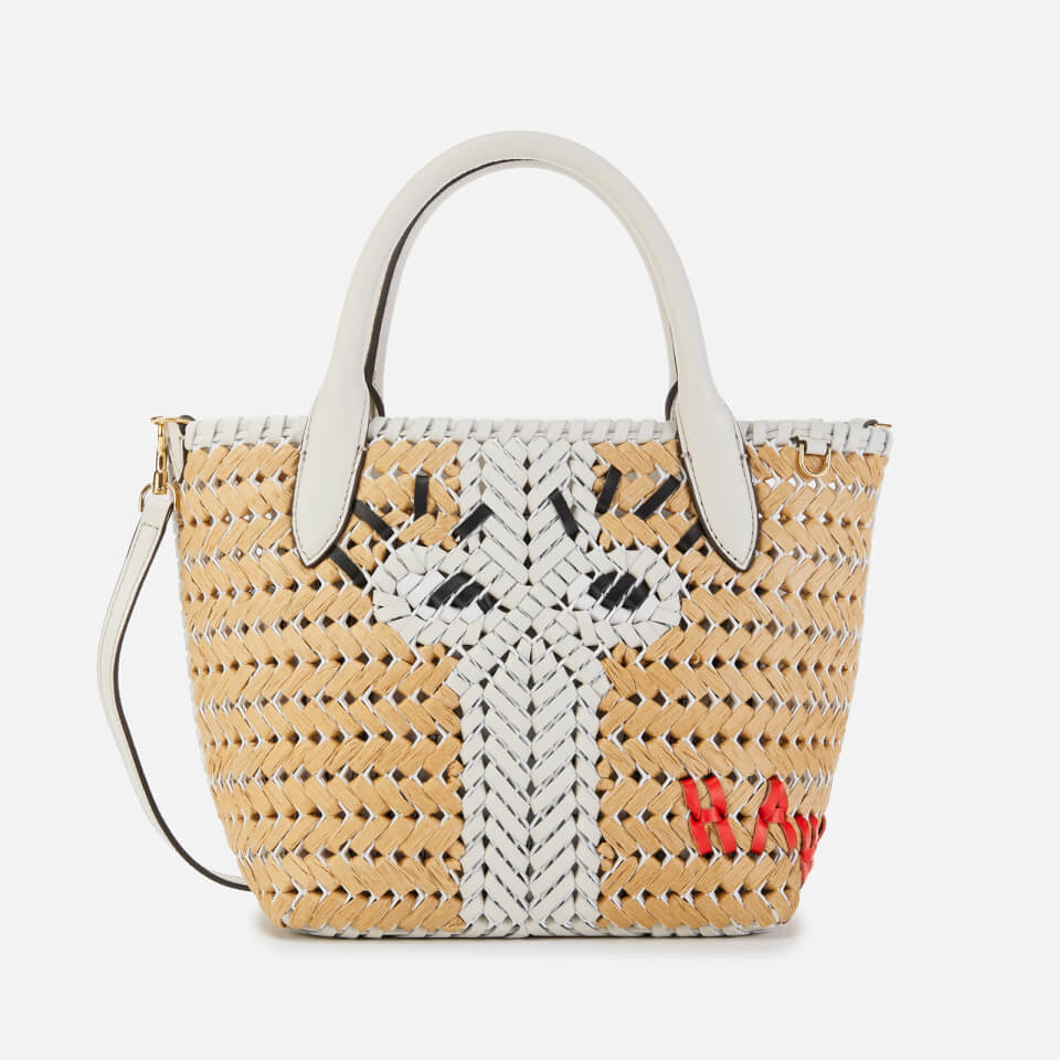 Anya Hindmarch Women's The Neeson Mini Eyes Basket Tote Bag - Natural/Chalk