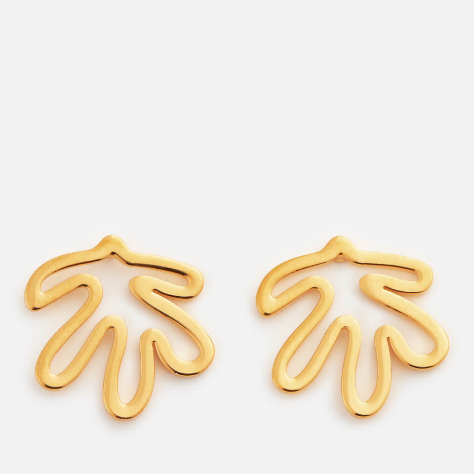 Whistles Women's Abstract Leaf Stud Earrings - Gold