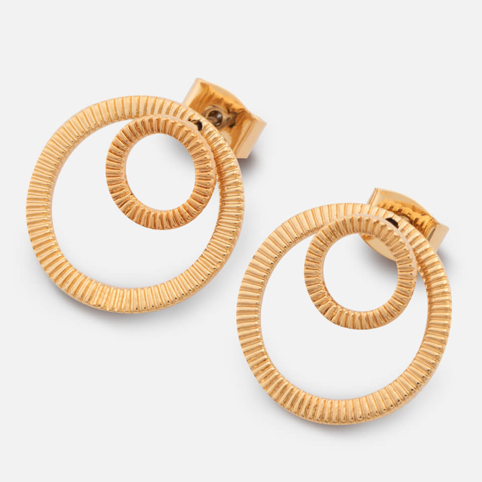 Whistles Women's Textured Double Circle Earrings - Gold