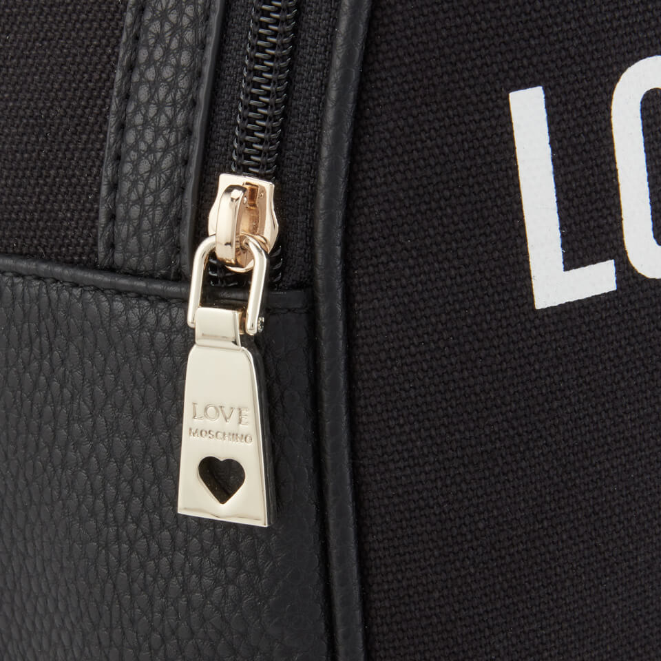 Love Moschino Women's Canvas Heart Logo Backpack - Black