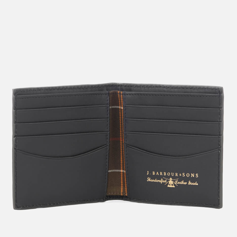 Barbour Men's Grain Leather Billfold Wallet - Black